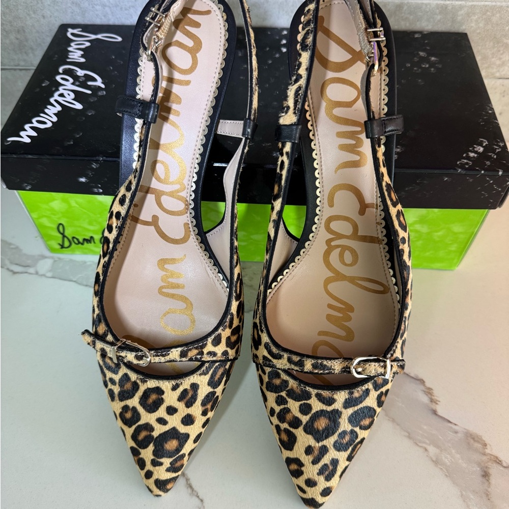 Sam Edelman Leopard Print Kitten Heels